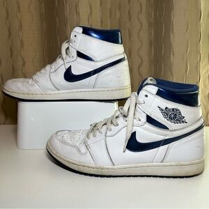 Nike Air Jordan 1 Retro OG High Men's 9.5 Metallic Navy 555088-106 OG 2016
